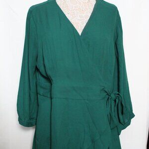 LIKE NEW SIZW 2X Georgette Wrap Tunic Blouse